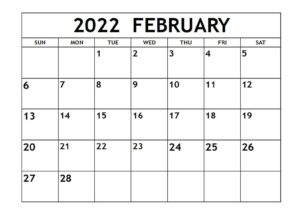 February 2022 Calendar pdf