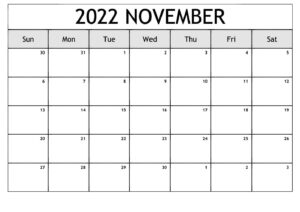 November 2022 Printable Calendar pdf