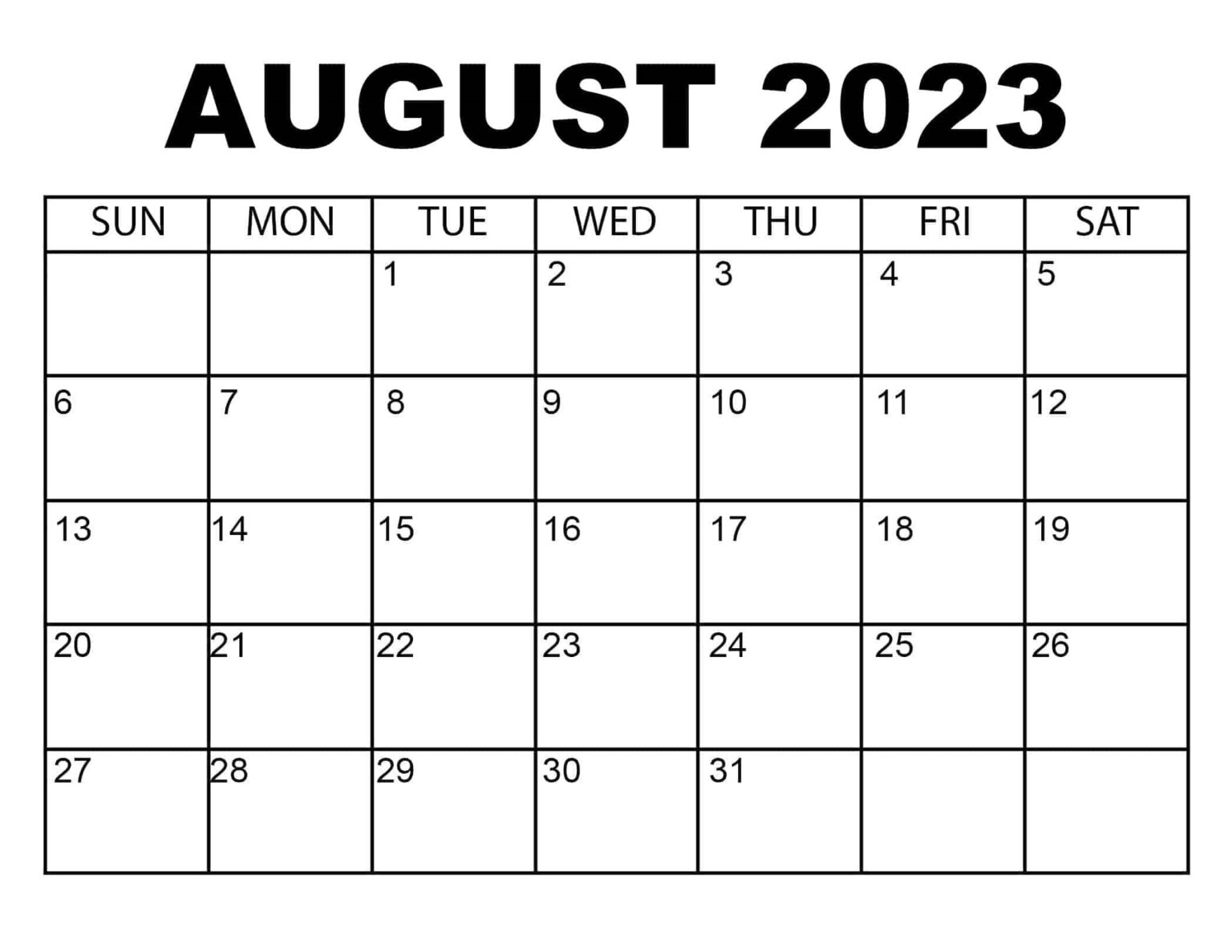 Printable Free August 2023 Calendar With Holidays [PDF]