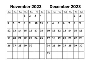 November and December 2023 Calendar pdf