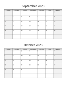 Printable September October 2023 Calendar