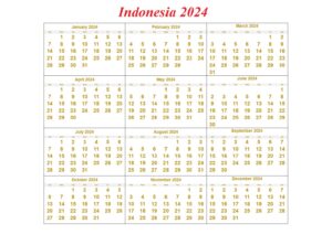 Indonesia 2024 Calendar pdf
