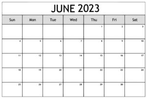 June 2023 Printable Calendar