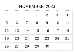 November 2023 Calendar With Notes pdf
