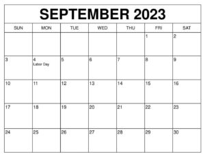 September 2023 Printable Calendar