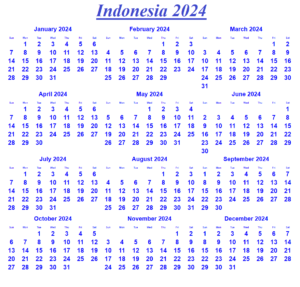 Yearly Calendar 2024 Indonesia