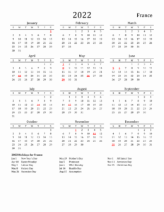 France 2024 Public Holiday Calendar