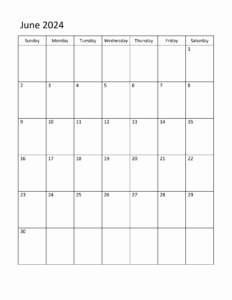 June 2024 Editable Calendar