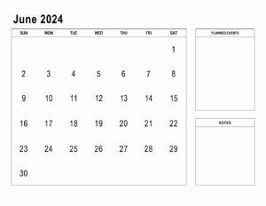 June 2024 Printable Calendar