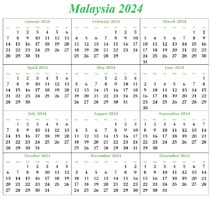Malaysia 2024 Holidays Calendar