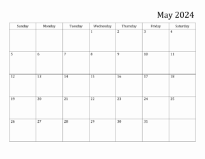 May 2024 Calendar