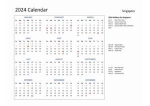 Singapore Public Holidays 2024 Calendar pdf