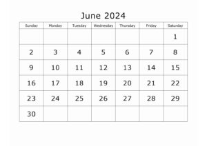 June Calendar 2024 with Holidays pdf