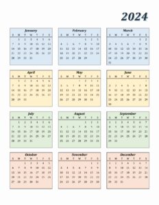 Printable 2024 Monthly Calendar