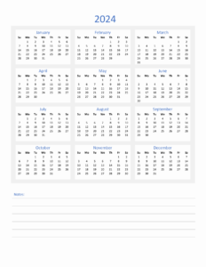 Printable Calendar 2024 Template